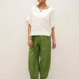 Pullover LAUREL 100% Linho com Decote Redondo e Mangas Curtas