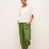Pullover LAUREL 100% Linho com Decote Redondo e Mangas Curtas