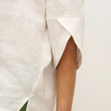 Pullover LAUREL 100% Linho com Decote Redondo e Mangas Curtas
