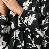Top Pulôver Franzido com Estampado Floral em Linho 100% AMIYA