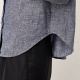 Camisa de Linho 100% com Bolso e Ombros Descaídos ASTER