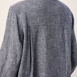 Camisa de Linho 100% com Bolso e Ombros Descaídos ASTER