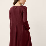 Vestido Maxi CALISTA de Lã com Painéis em Arco e Pregas Esculpidas