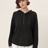 Camisola com Capuz em Malha de Lã Merino 100% Extrafina SIA
