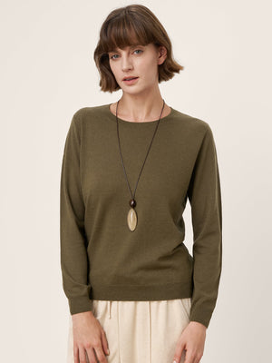 Camisola Essencial em Lã Merino Extrafina 100% Gola Redonda BRIDGET