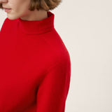 Camisola de Gola Alta Sem Costura em Mistura de Caxemira Premium Acabada à Mão TOVE