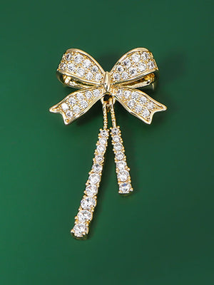 Mini-Broche Franjado em Liga e Cristal