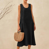 Vestido de Alças de Praia 100% Linho GIANA