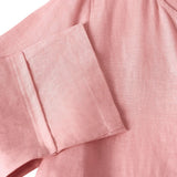 Vestido Comprido LUNA 100% Linho com Cintura Elástica e Pormenores Franzidos