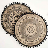 Nordic Woven Jute Placemat Round Fringe Decorative Heat-Resistant Mat
