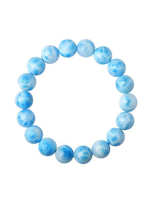 Pulseira de Cristal Larimar Dominicano com Padrões Oceânicos