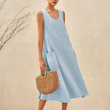 Vestido Regata de Praia Fluido GIANA 100% Linho