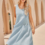 Vestido de Alças de Praia 100% Linho GIANA