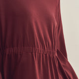 Vestido de Lã Merino com Detalhes Franzidos na Cintura