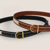 Cinto em Pele de Vaca Premium e Tecido Patchwork com Fivela de Liga