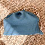 100% Linen Solid-Color Drawstring Storage Bag