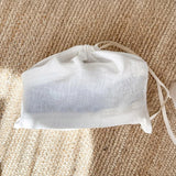 100% Linen Solid-Color Drawstring Storage Bag