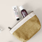 100% Linen Color-Block Zipper Storage Bag