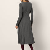 Vestido Maxi BREE de Caxemira com Painel e Botões