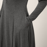 Vestido Maxi BREE de Caxemira com Painel e Botões