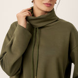 Camisola de Gola Alta de Manga Comprida com Cordão CIEL