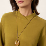 Vestido Midi ALANI de Algodão com Gola Transpassada