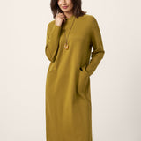 Vestido Midi ALANI de Algodão com Gola Transpassada