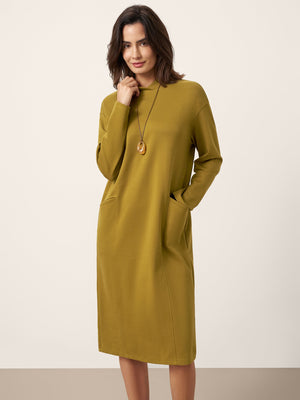 Vestido Midi ALANI de Algodão com Gola Transpassada