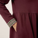 Vestido Maxi Casual de Algodão Orgânico com Punho e Gola Redonda Retalhados SCARLETT
