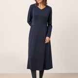 Vestido midi de cintura plissada BEATRICE