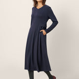 Vestido midi de cintura plissada BEATRICE