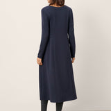 Vestido midi de cintura plissada BEATRICE