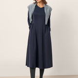 Vestido midi de cintura plissada BEATRICE