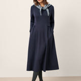 Vestido midi de cintura plissada BEATRICE