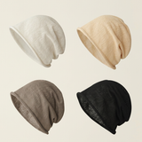 Cotton Linen Slouchy Beanie Lightweight Breathable Casual Hat