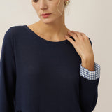 Vestido Maxi Casual de Algodão Orgânico com Punho e Gola Redonda Retalhados SCARLETT