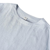Top Aurora com Gola Bateau, Manga 3/4, Xadrez Gingham e 100% Linho