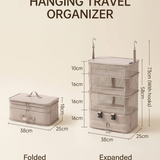 Saco Organizador de Viagem Dobrável Pendurável, Organizador de Mala Multi-Camadas para Roupa