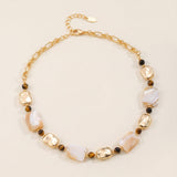 Colar de Contas de Concha de Abalone Golden Shell Mix
