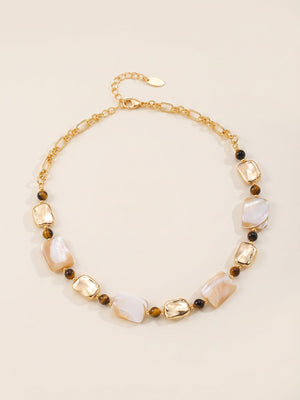 Colar de Contas de Concha de Abalone Golden Shell Mix