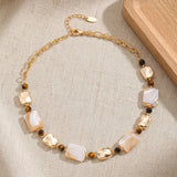 Colar de Contas de Concha de Abalone Golden Shell Mix