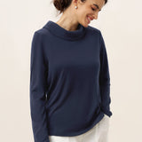 Top de Malha Elástica Gola Alta com Lapela de Viscose de Bambu MARISOL