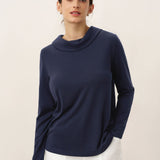 Top de Malha Elástica Gola Alta com Lapela de Viscose de Bambu MARISOL