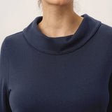 Top de Malha Elástica Gola Alta com Lapela de Viscose de Bambu MARISOL