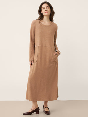 Vestido Maxi em Linho e Algodão com Blocos de Cor e Bolso CLEMENTINE
