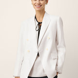 Blazer Cruzado com Lapela de Pico em Linho IRIS