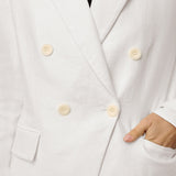 Blazer Cruzado com Lapela de Pico em Linho IRIS