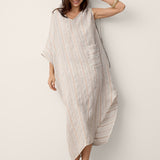 Vestido Maxi NADIA em Linho Assimétrico com Cordão