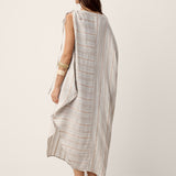 Vestido Maxi NADIA em Linho Assimétrico com Cordão