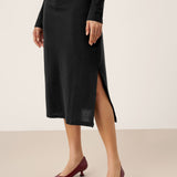 Vestido midi transpassado decote em V elástico MARNIE
